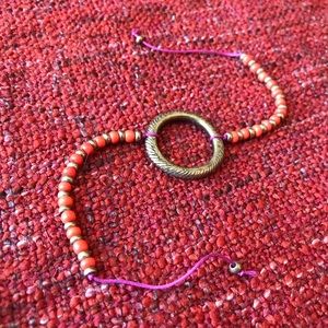 Vanessa Mooney x FP Orange Beaded Tie On Bracelet